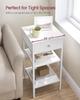 Bedside Table, End Table, High Bedside Table with Drawer and 2 Shelves for Storage, Space Saving, Industrial Table