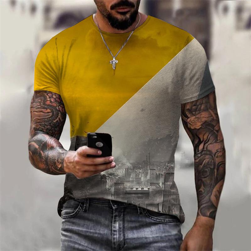 

Футболка с круглым вырезом, топ с 3D цифровой печатью аниме, уличная футболка с коротким рукавом 3D 6XL