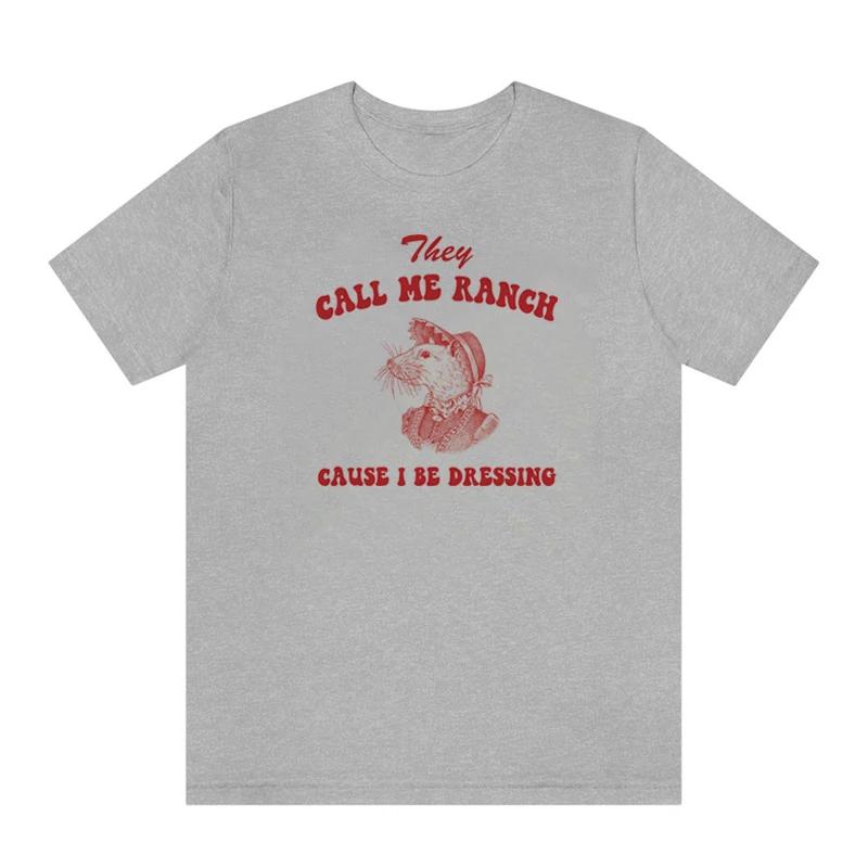 They Call Me Ranch Funny Meme T Shirt Women Cute Cottagecore Aesthetic Tees Tops Short Sleeve Hippie Vintage TShirts Clothes