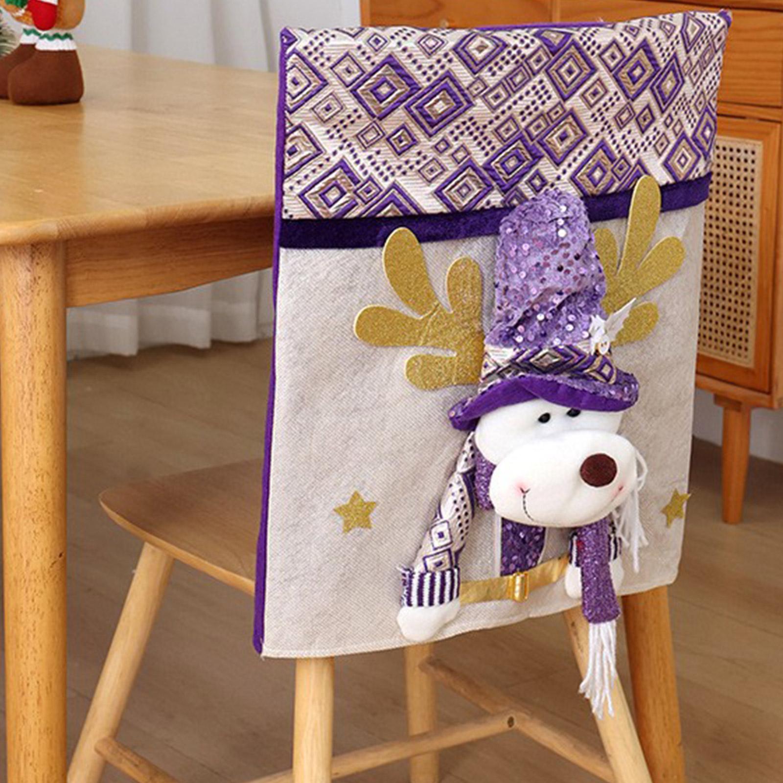 

Рождественские чехлы на спинки стульев Чехлы на стулья с гномами Рождественские чехлы на обеденные стулья Для декора дома, кухни, столовой One Size