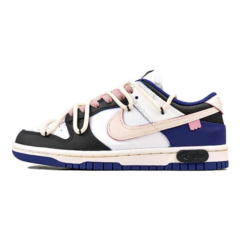 Nike Dunk Low RISK Slip Resistant Abrasion Resistant Low top Skateboard Shoes Women's Blue Pink DD1503-119(Team27-)