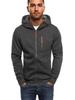 Men's Solid Color Hooded Zip-Up Sweatshirt Jacket - Spring/Autumn Casual Fashion
