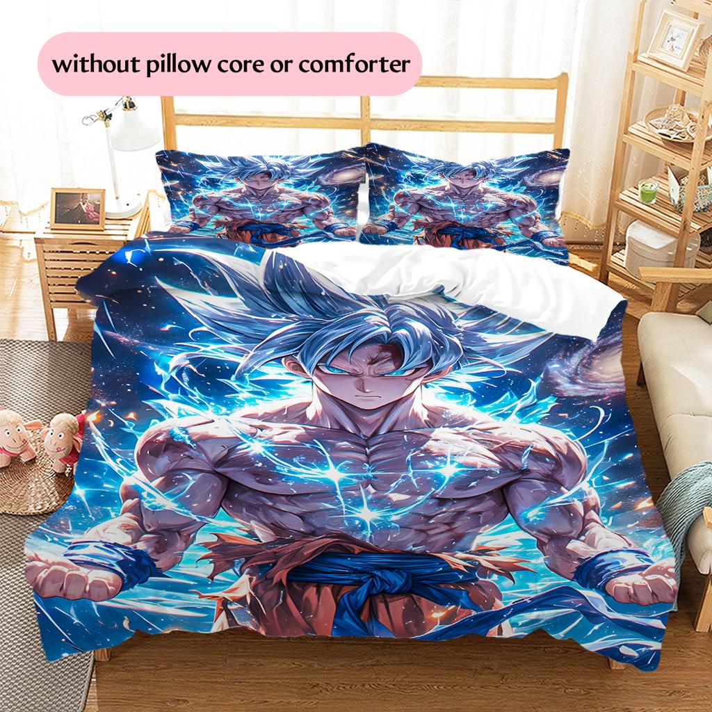 Son Goku Vzor Dragon Ball Povlečení Domácí Dekorace Narozeninový Dárek (1 * povlak na peřinu + 2 * povlak na polštář, bez jádra)