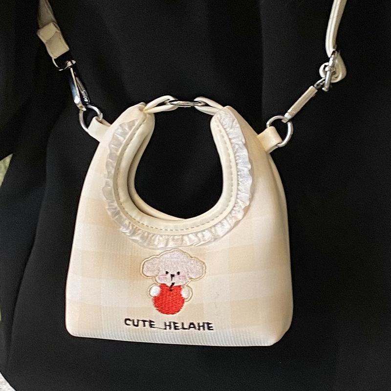Korean Version Ins Cute Girl Bucket Bag 2025 Summer Puppy Fashion Casual Shoulder Bag Trendy Portable Women's Bag