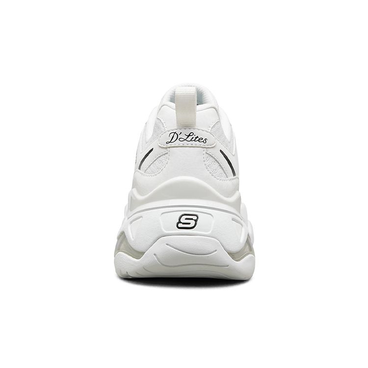 Skechers DLites 3.0 Fabric Comfortable Daily Low-Top Lifestyle Shoes Women Sneaker White Black 896025-WBK