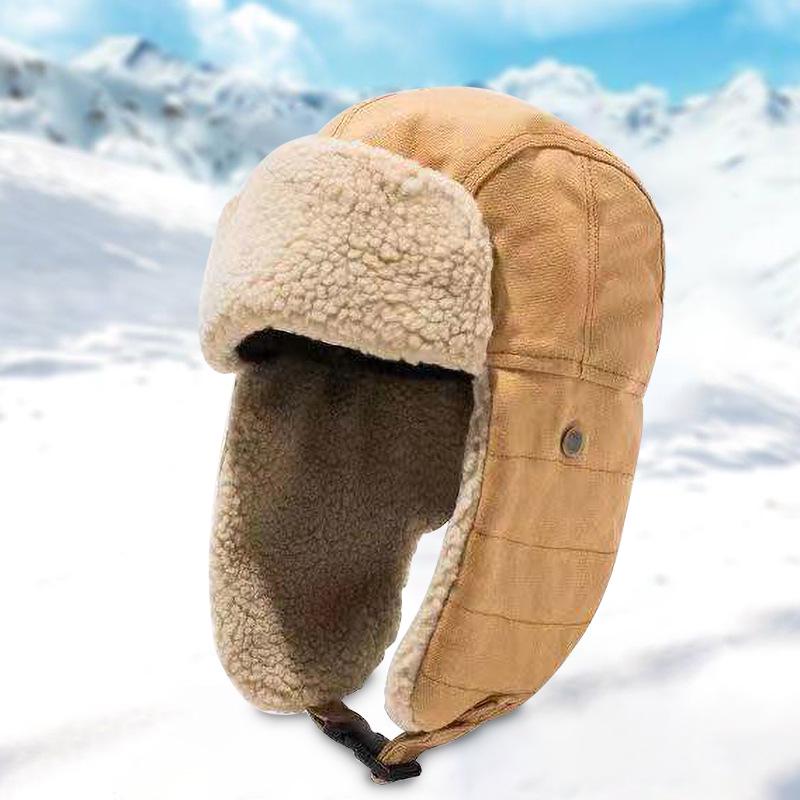 Aviator Lammwolle Wintermütze: Winddicht, Kälteschutz, Ohrenschutz für Outdoor-Aktivitäten