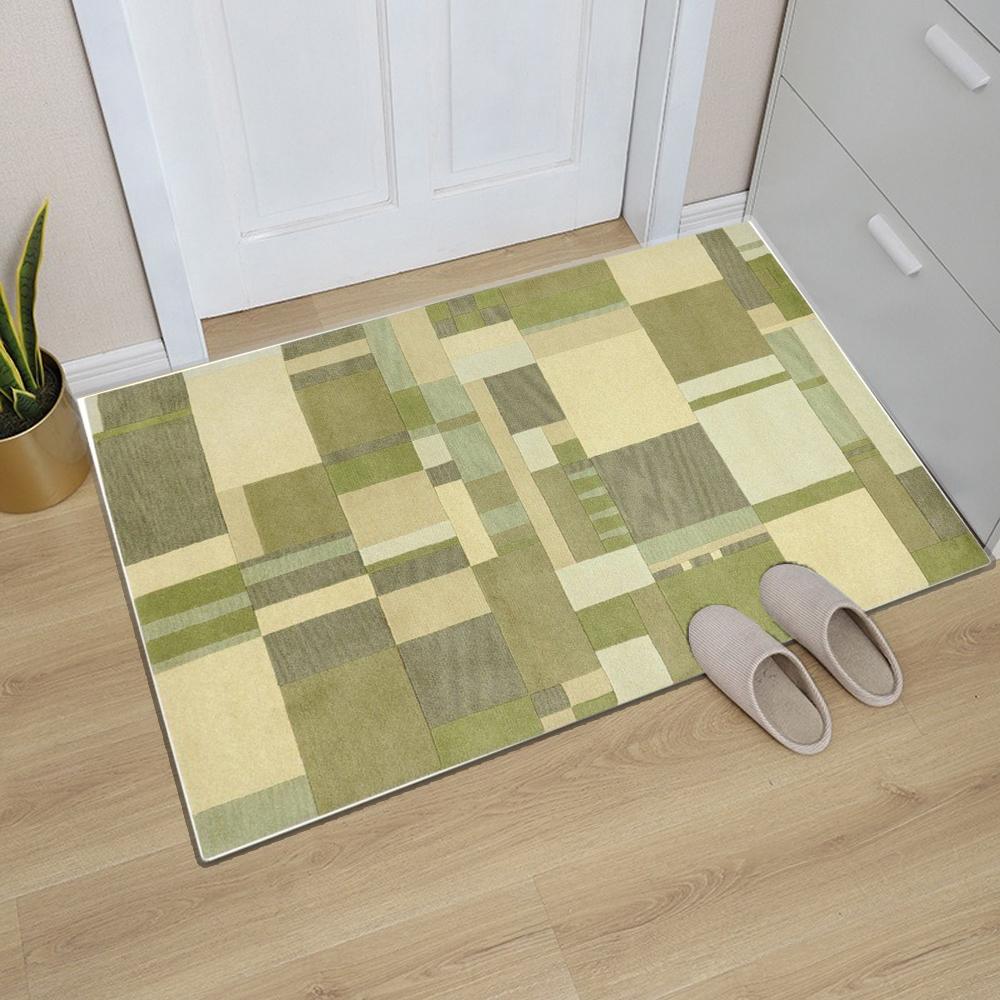 Retro Abstract Geometric Door Mat with Colorful Art Patterns Anti Slip Front Door Kitchen Entrance Floor Carpet