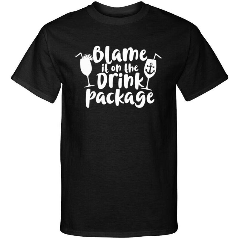Blame It on the Drink Package Cruise Cruising Vacation Funny Graphic Tee Shirt S разноцветный