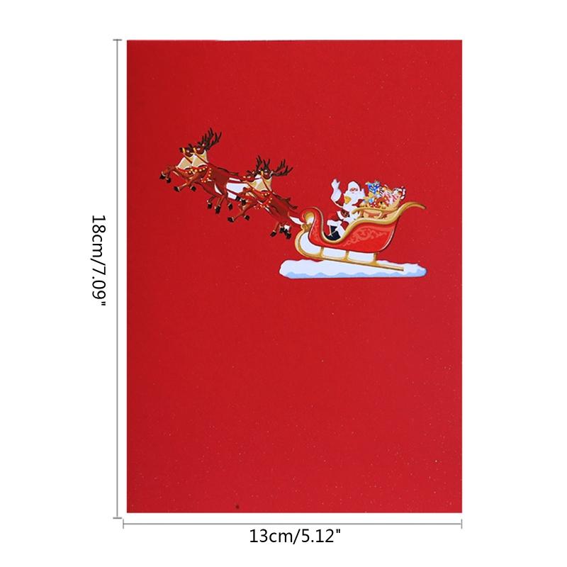 Novelty for Pop Up Greeting Cards 3D Christmas Cards Xmas Elements Greeting Card