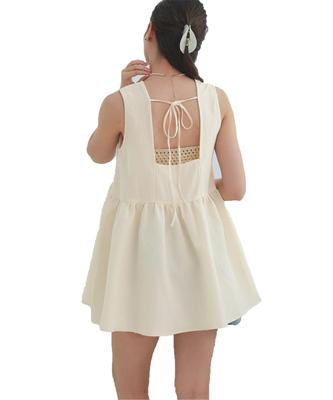 Seedless Sleeveless Tiered Guard DDXN1666 Large Tunic/Rash Women's Off-White