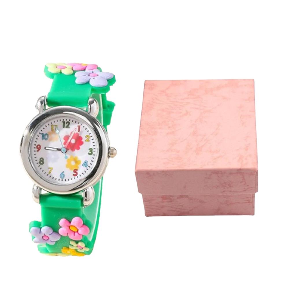 New CHILDREN'S Watch Can Love 3D Pattern Rainbow Flowers CHILDREN'S Quartz Watch Plastic Strap