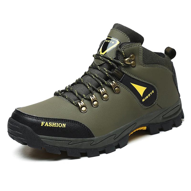 Hiking Shoes Mid-top Men Boots Outdoor Breathable Anti-slip Men Shoes Durable Lace-up Men's Casual Sports Shoes