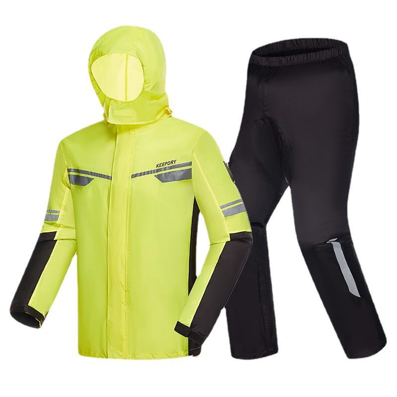 Waterproof Motorcycle Rainsuit Split Raincoat Suit Lightweight Foldable Windproof Reflective Cycling Motorbike Jacket And Pants