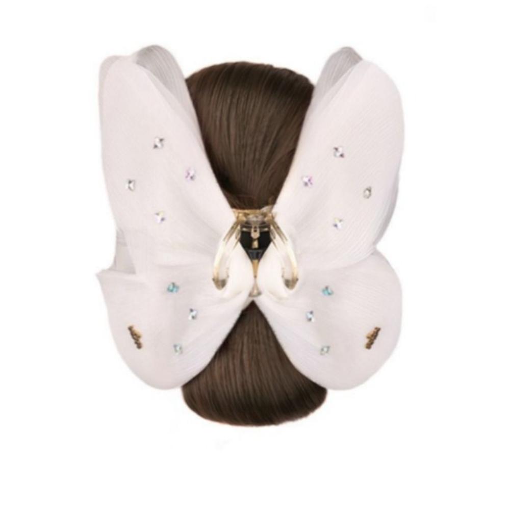 

Белая заколка-краб «Бабочка» Шиньон Головной убор Накладные волосы Цветок Пучок Голова Парик Подарки светло-коричневого