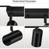 3 Light Track Lighting Kit,Black 3 Way Modern Plug in Ceiling Spotlight,Industrial LED Wall Light for Kitchen Cabinet Gallery Bar Hallway Living