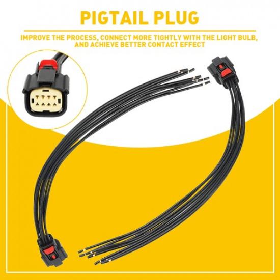 2X Connector Harness Plug Headlight Pigtail For 16-18 Chevy Chevrolet Silverado