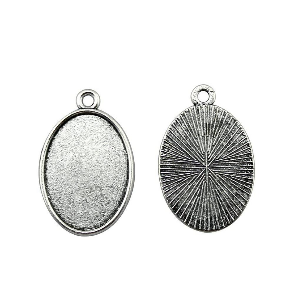10 Stück 18x25mm Innenmaß Antik Silber Plated 31 Stile Cameo Cabochon Basis Fassungen Anhänger Halskette Zubehör