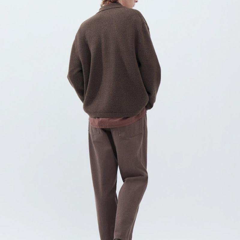 Uniqlo U Series FW23 Solid Color Loose Knit Shirt Jacket Unisex Jacket Brown 462921-36