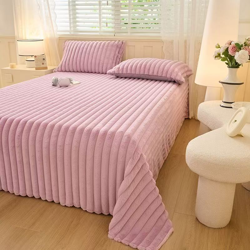 Einfachheit Einfarbig Dick Breitstreifig Multifunktionale Decke Herbst Winter Flanell Schlafzimmer Warme Decke Freizeitdecke
