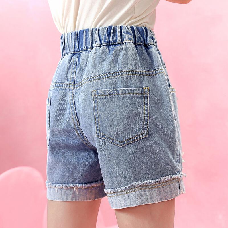 Little Tiger Patty Girls' Denim Shorts with Bows