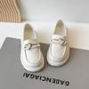Fashion Girl Shoes 2025Autumn New British Style Kids Leather Shoe Simple Girls Casual Shoes Comfort Thick Soled Mary Jane Shoe