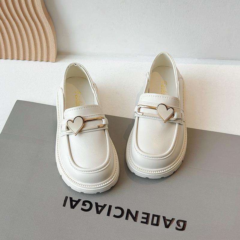 Fashion Girl Shoes 2025Autumn New British Style Kids Leather Shoe Simple Girls Casual Shoes Comfort Thick Soled Mary Jane Shoe