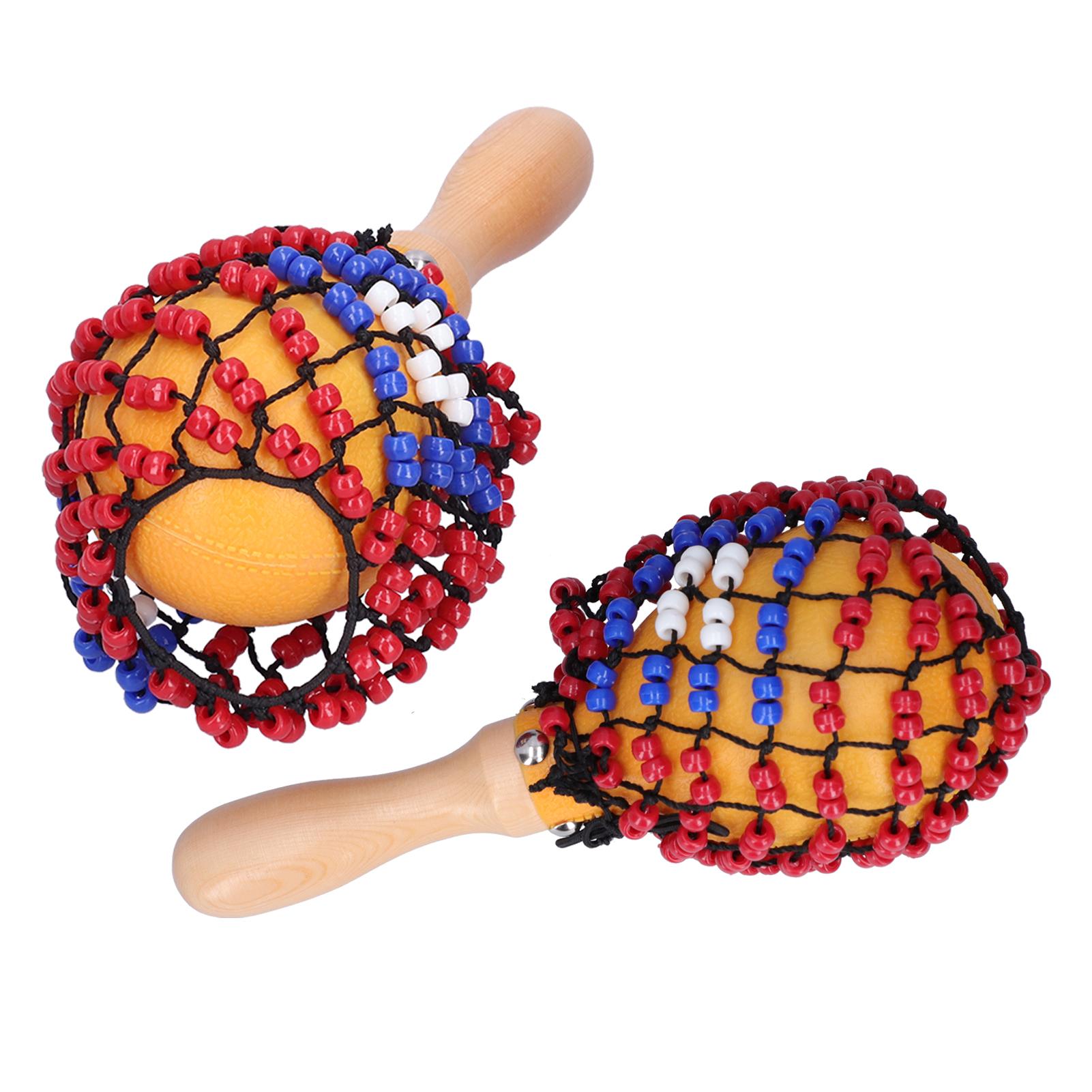 

2 шт. Тамбурин, песочный молоток, шейкеры, сетка с бусинами, ручной перкуссионный музыкальный инструмент для игр на вечеринке