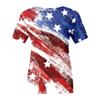 Women Summer 2022 Short Sleeve Independence Day Printed O-Neck T-Shirt Tops Blouse