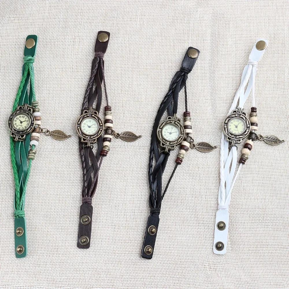 Şık Moda Bayan Elbise Saatleri Kadınlar İçin Vintage Kol Saatleri Deri Bant Küçük Kadran Kadın Kuvars Saat Montre Femme