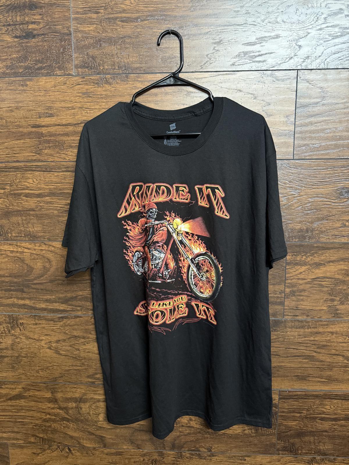 Biker Tee Ride it Like You Stole it Skeleton T-shirt 2XL XXXL