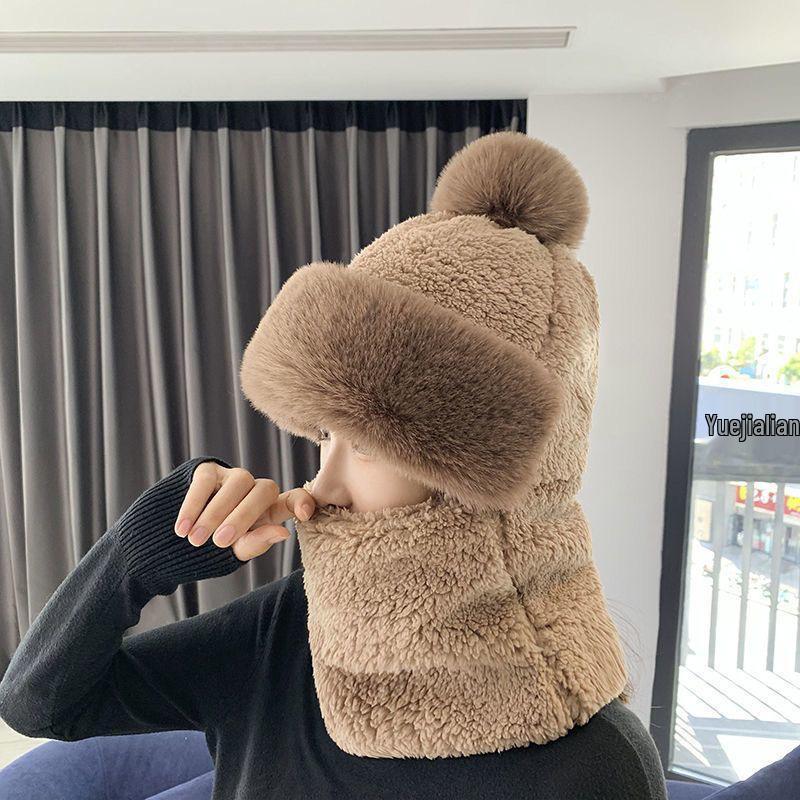 Unisex Windproof Wool Knit Hat with Ear Protection for Winter Cycling