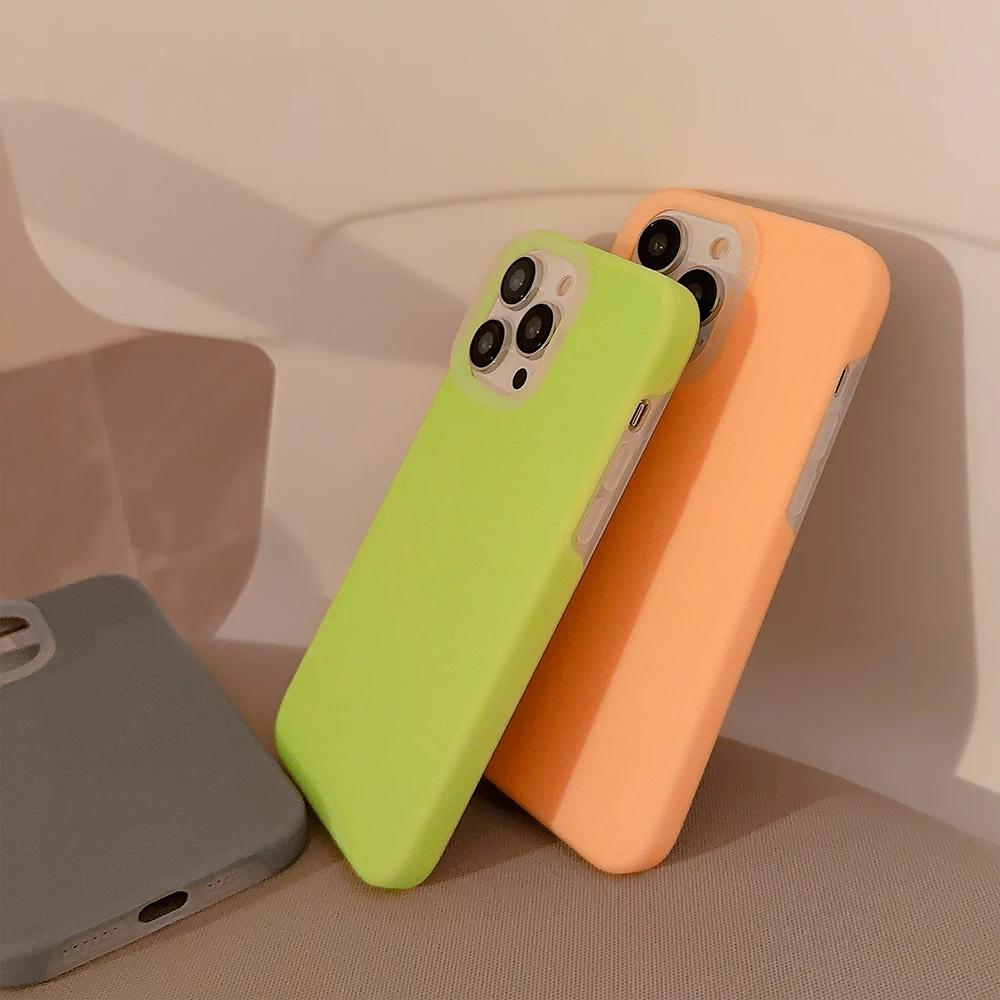 Silicone Fruit Juice Candy Color Phone Case for IPhone 15 14 13 12 Promax Liquid Jelly Trendy Full Cover 15promax Cute Simple