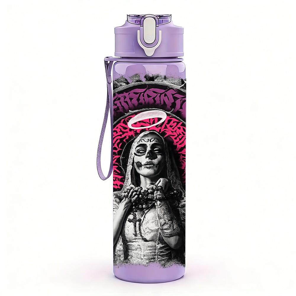 1PC Retro Female Statue Art Print 750ml Color Plastic Sports Water Bottle Leakproof Flip Straw Lid Suitable for Sports Office Home Use