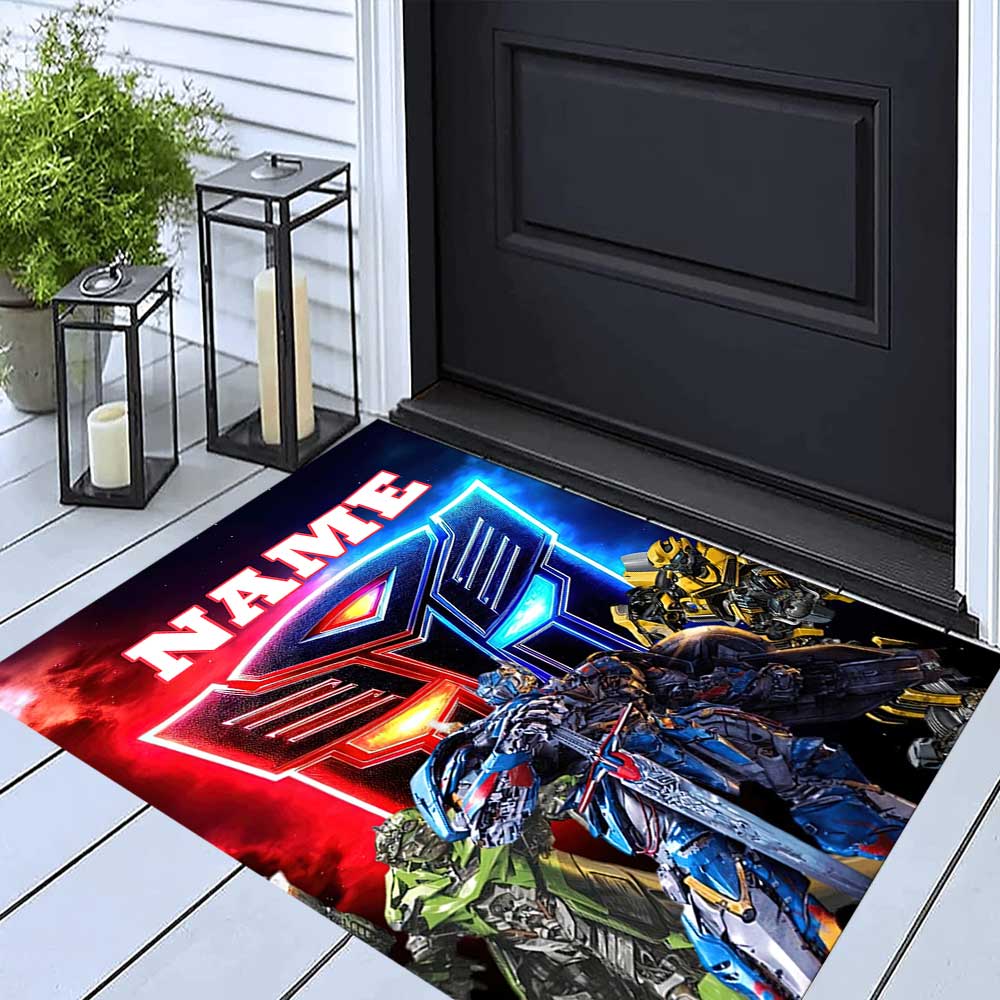 Love Transformers (2) Customize your name rug, office chair cushion, home bedroom living room gift.