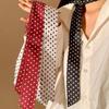 French Style Minimalist Polka Dot 133x4cm Narrow Long Scarf for Women Tie Bag Ribbon Band Choker Streamer Lady Accessories