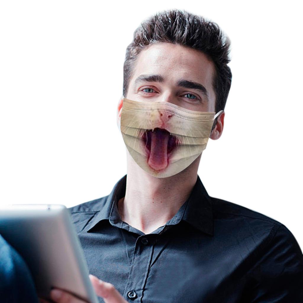 Adult Funny Animals Printing Three Layer Protective Breathable Mask