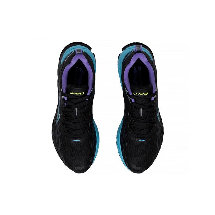 New LiNing Wear Resistant Low Top Running Shoes Men's Black Blue ARSS051-1