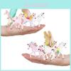 Simulated Gemstone Decorated Colorful Unicorn Pvc Model Desktop Ornament For Kids Collection