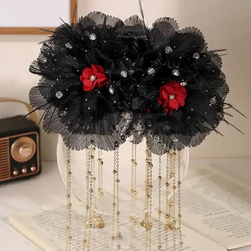 Elegant Tassels Floral Hair Clip For Women Girls Versatile Tassel Shark Clip  Ponytail Hair Clip Exquisite Hair Accessory