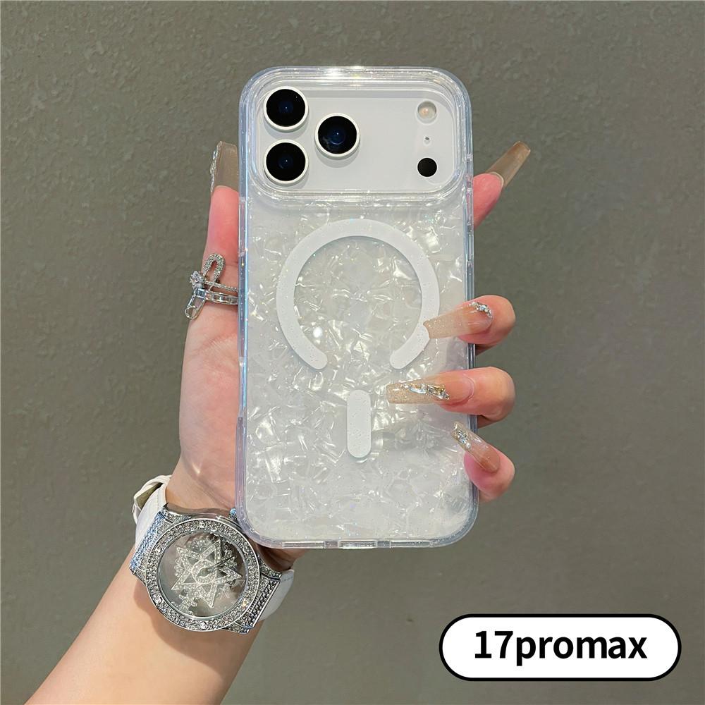 Suitable for Apple 17 Shell Pattern Magnetic Phone Case iPhone 17 Promax Sparkling Powder Colorful 17Air Protective Cover
