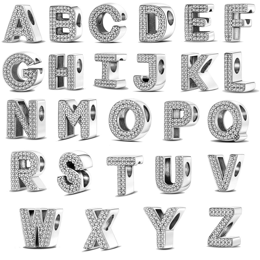 Charm Fits Original Bracelets Copper Femininity English Letters Beads Women Pendant Bead Jewelry Making