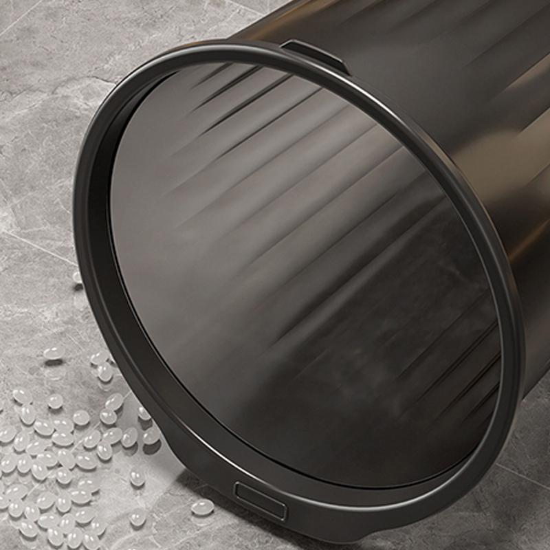 Large Household Plastic Transparent Garbage Bin High Aesthetic Pressure Ring Thick Paper Basket Kitchen Bathroom Living Room