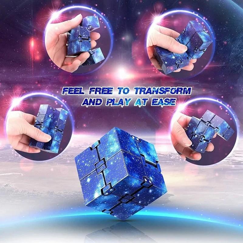 Fun Infinity Cube Flip Adhd Anxiety Toy Fingertips Game Puzzle Magic Decompression Christmas Gift For Kids