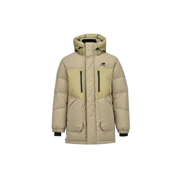 New Balance Winter Hooded Long Down Jacket Asia Sizing Khaki Men s NPA43111-BEI XL