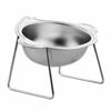 Stainless Steel Elevated Pet Bowl 15 Degree Inclined Pet Feeder Container  Wet Dry Food