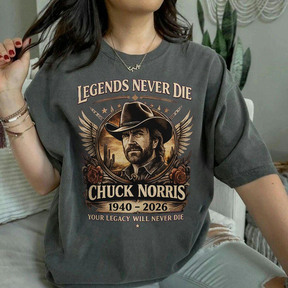 Chuck Norris Printed T-shirt Men and Women Summer Cotton Clothing Retro Round Neck Short Sleeved