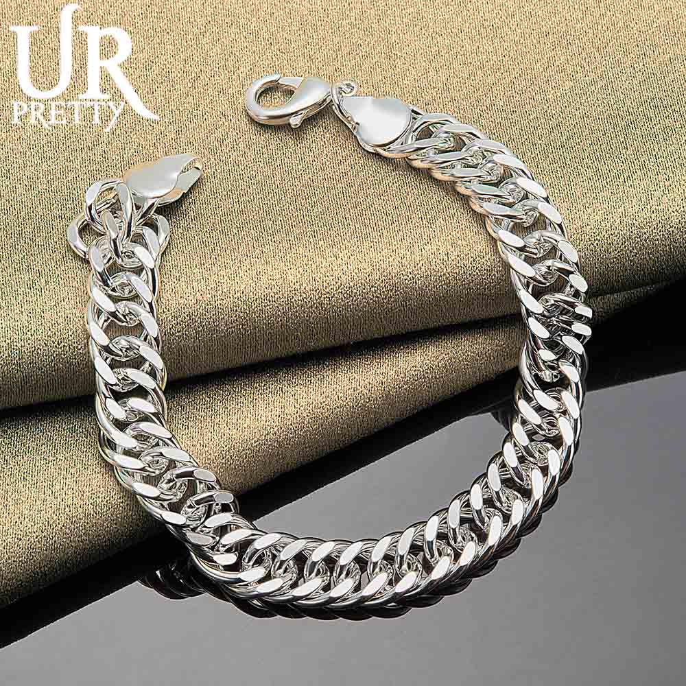 925 Sterling Silver Side Chain Bracelet Fashionable Wedding Jewelry