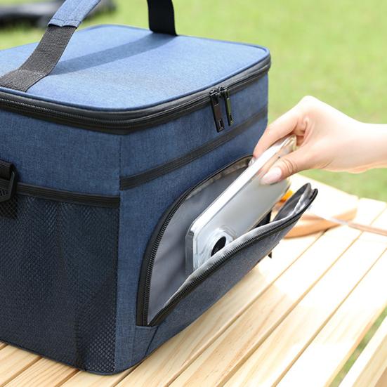 Auslaufsichere Picknicktasche mit großem Fassungsvermögen, 3-lagigem Isoliersystem, verstellbaren Gurten, Lebensmittel-Organizer-Tragetasche