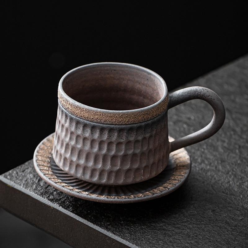 250ml Coarse Pottery Gilded Coffee Cup Japanese Retro Creative Tea Cup