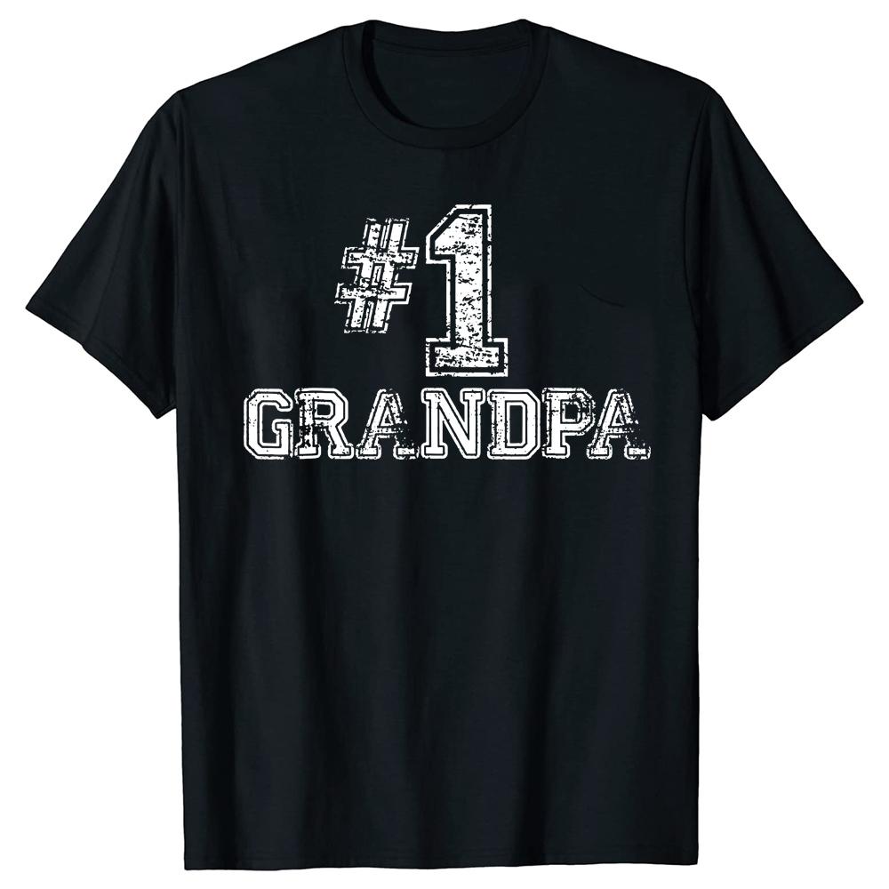 Funny 1 Grandpa Fathers Day T Shirts Graphic Cotton Streetwear Short Sleeve Birthday Gifts Summer Style Tshirt Unisexs Clothing